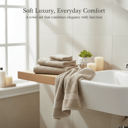 SOFTGLOW – 4-delat handduksset för badrums elegans