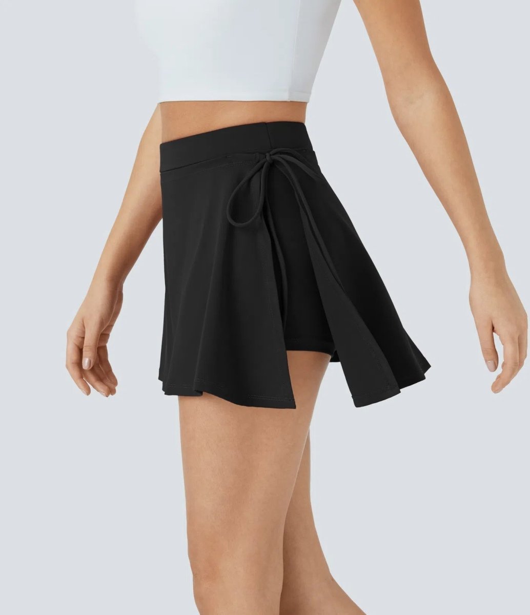 SoftlyZero CoolTouch Kjol - Andningsbar 2-i-1-Skort med integrerade shorts och knytbälte