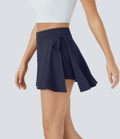 SoftlyZero CoolTouch Kjol - Andningsbar 2-i-1-Skort med integrerade shorts och knytbälte