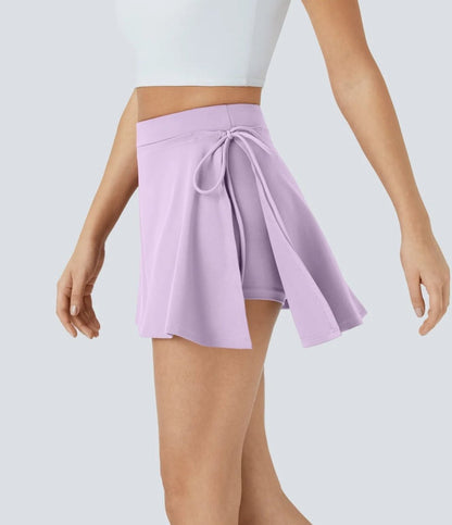 SoftlyZero CoolTouch Kjol - Andningsbar 2-i-1-Skort med integrerade shorts och knytbälte