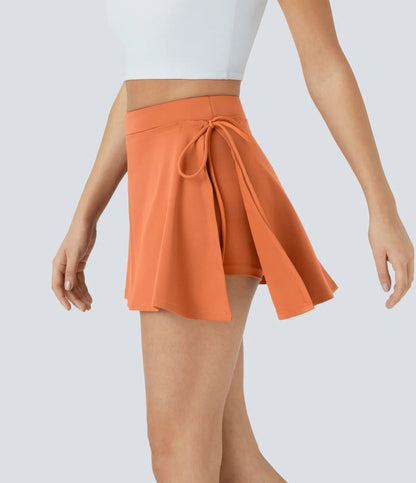 SoftlyZero CoolTouch Kjol - Andningsbar 2-i-1-Skort med integrerade shorts och knytbälte