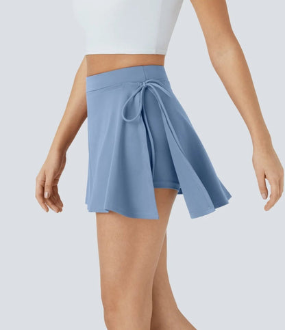 SoftlyZero CoolTouch Kjol - Andningsbar 2-i-1-Skort med integrerade shorts och knytbälte
