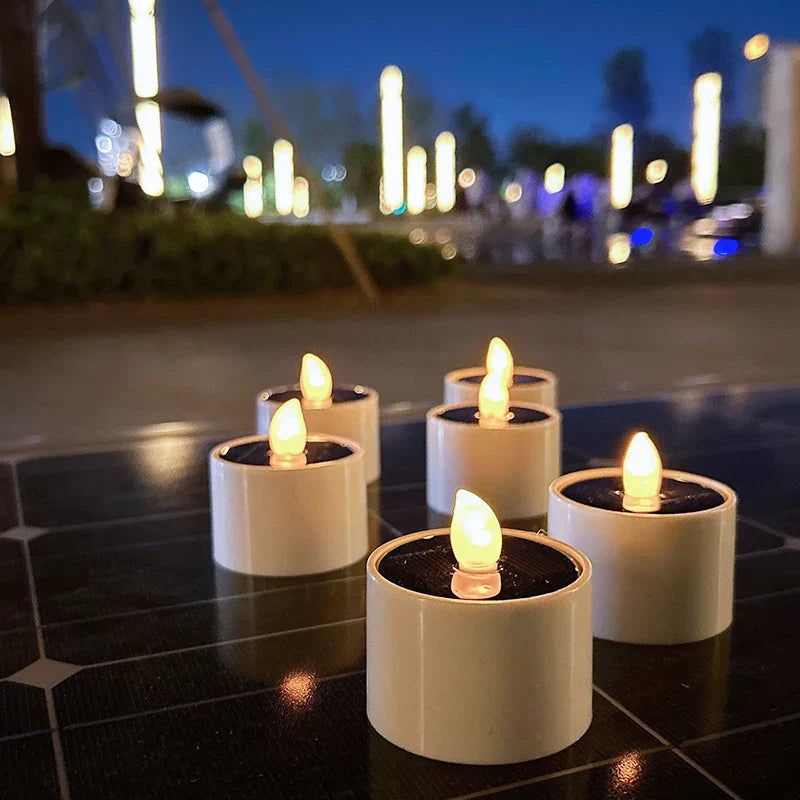 Utomhus solenergi drivna LED-ljuslyktor