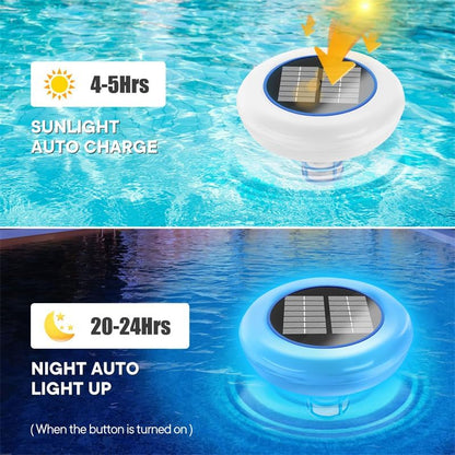 Solarmodul pool ionisator med 7-färgad LED-ljus – Miljövänlig vattenrening