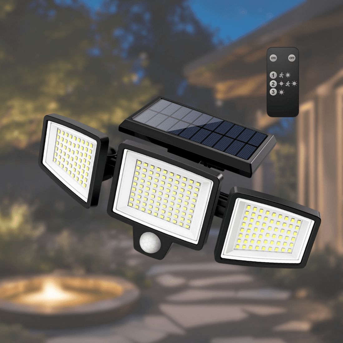 SOLARGUARD – Solarsäkerhetslampa med rörelsedetektor och fjärrkontroll