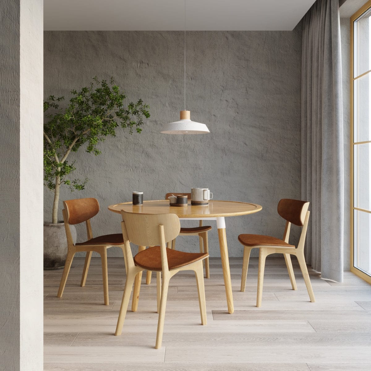 AFRA Betongpendel - Industriell Loftdesign - E27 Glödlampa Kompatibel - Ljusgrå Hållbar Betongskärm
