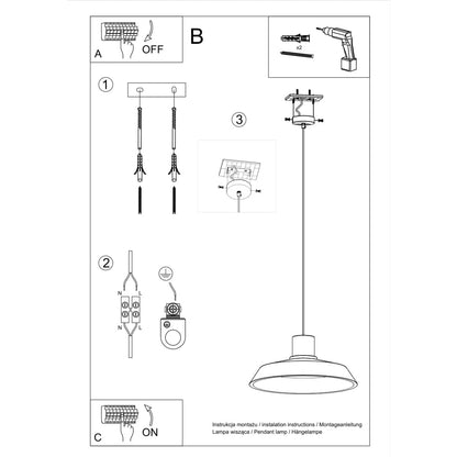 AFRA Betongpendel - Industriell Loftdesign - E27 Glödlampa Kompatibel - Ljusgrå Hållbar Betongskärm
