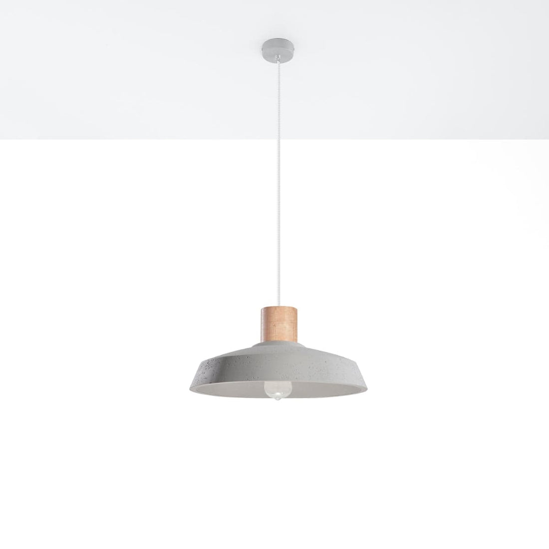 AFRA Betongpendel - Industriell Loftdesign - E27 Glödlampa Kompatibel - Ljusgrå Hållbar Betongskärm