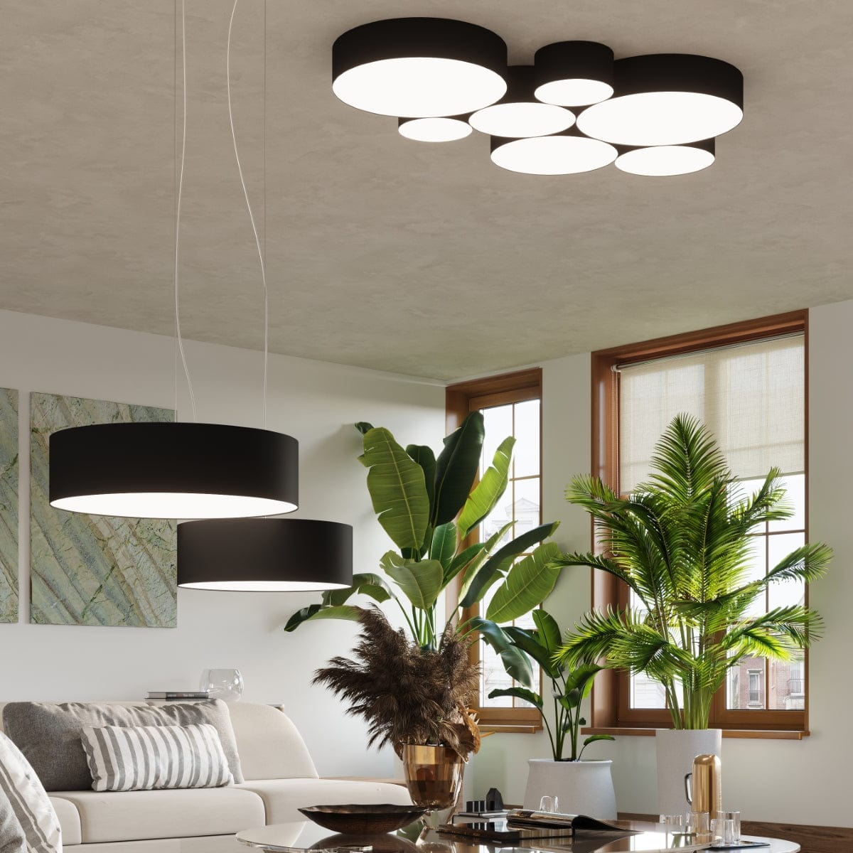 Arena Designer Taklampa - Svart - 3xE27 LED - Modern PVC Lampa