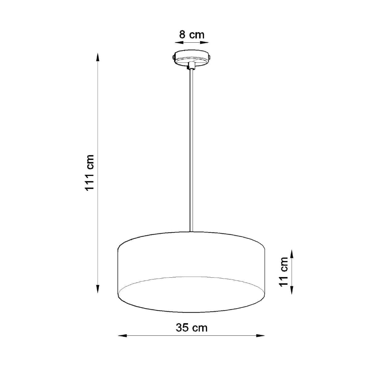 Arena Gray Taklampa - Modern PVC Design - E27 LED - 35x35x11 cm