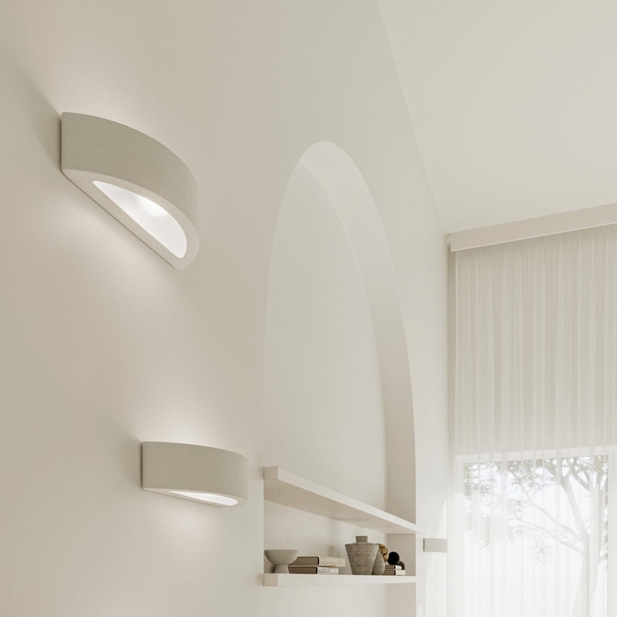Atena Keramik Vägglampa - Vit - Modern &amp; Klassisk Design - E27