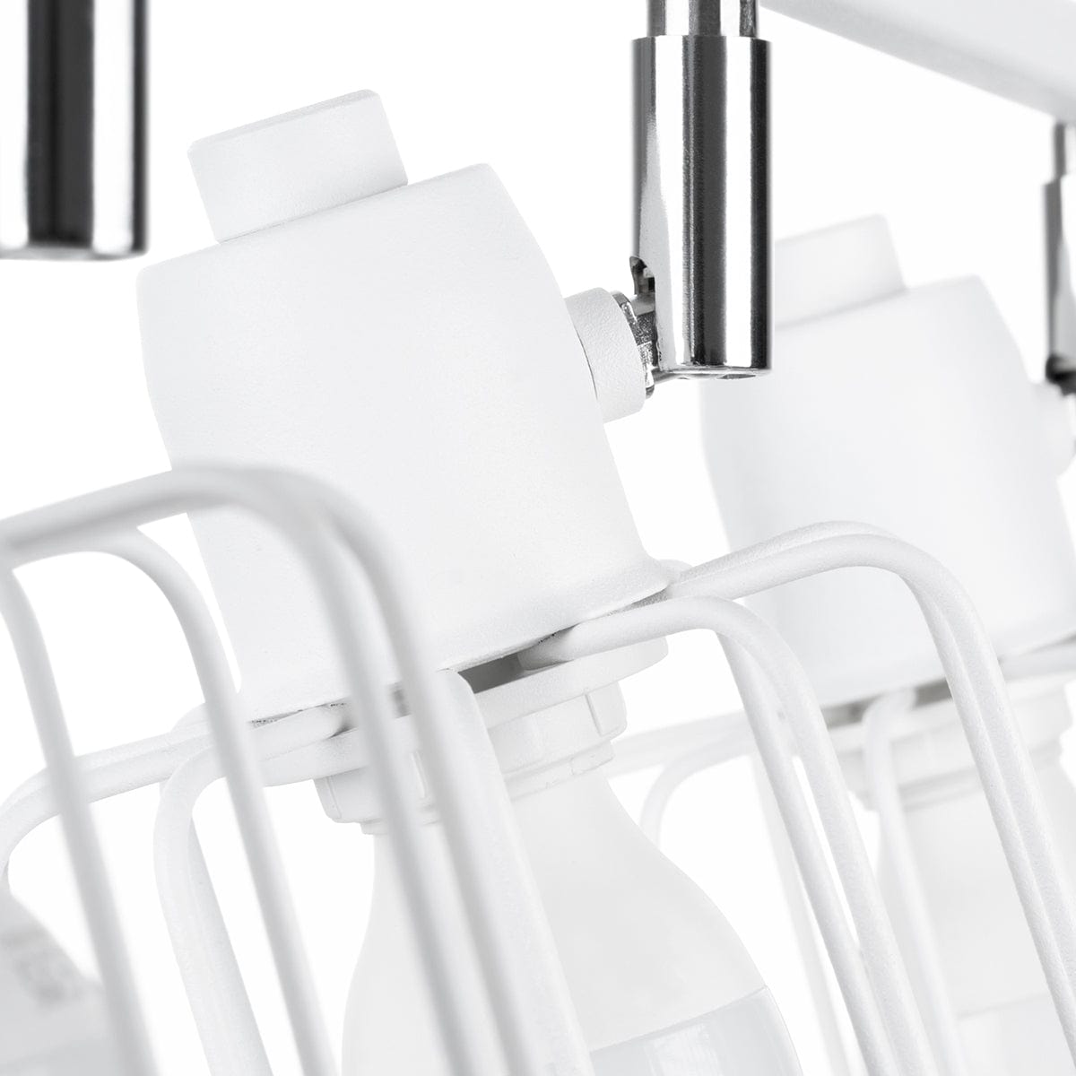 BELUCI 3 Vit Taklampa - Justerbar Loftstil Belysning - E27 Glödlampa Kompatibel - Minimalistisk Industriell Design