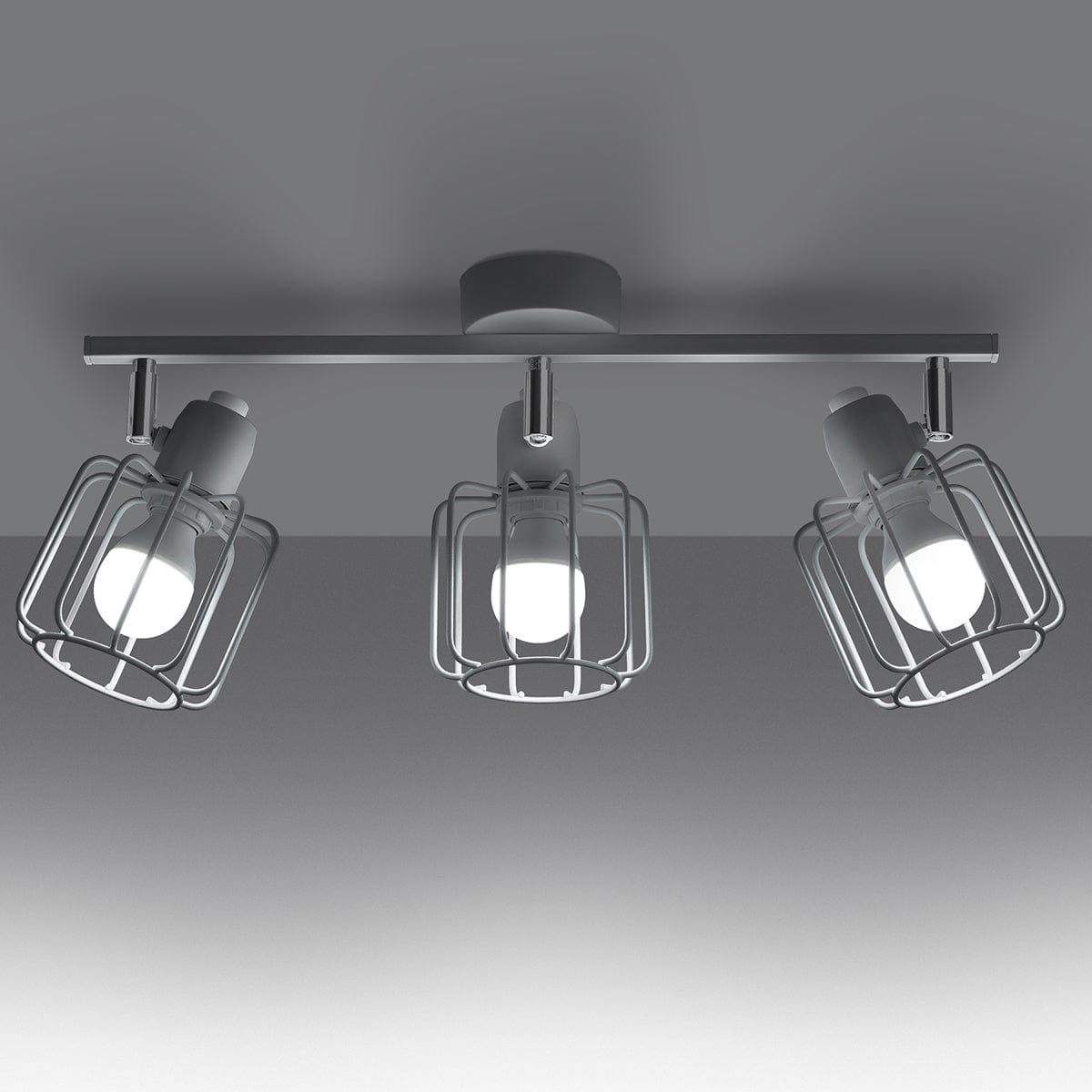 BELUCI 3 Vit Taklampa - Justerbar Loftstil Belysning - E27 Glödlampa Kompatibel - Minimalistisk Industriell Design