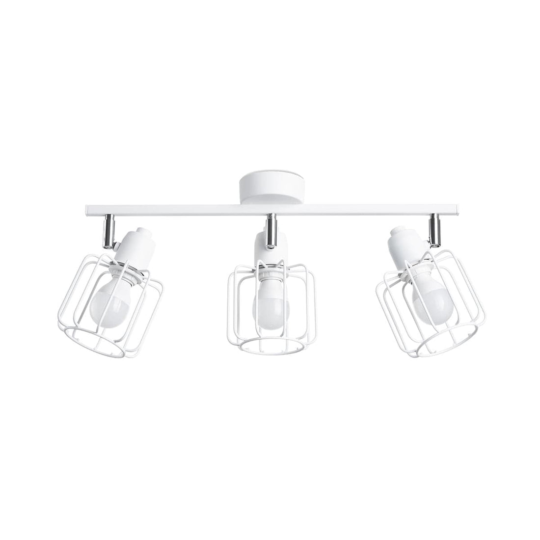 BELUCI 3 Vit Taklampa - Justerbar Loftstil Belysning - E27 Glödlampa Kompatibel - Minimalistisk Industriell Design