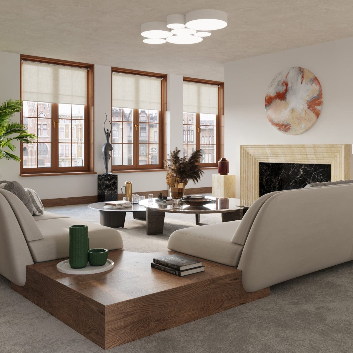 Taklampa Arena 55 Vit - Rund Minimalistisk Design - Utbytbara E27-lampor - Lätt underhåll - Hållbar och Elegant Belysningslösning