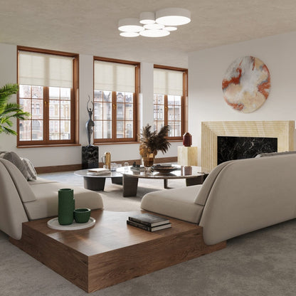 Taklampa Arena 55 Vit - Rund Minimalistisk Design - Utbytbara E27-lampor - Lätt underhåll - Hållbar och Elegant Belysningslösning