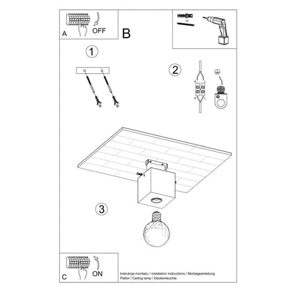 Taklampa Ariz Betong - Minimalistisk Design - Hållbart Betongmaterial - Utbytbara E27-lampor - Perfekt för Loft- och Industridesign