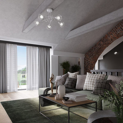 Taklampa Artemis 2 Vit - Modern Loft-Stil - Justerbar Ljusvinkel - Utbytbara Glödlampor - Hållbar Pulverlackerad Stål - Mångsidig Belysningslösning