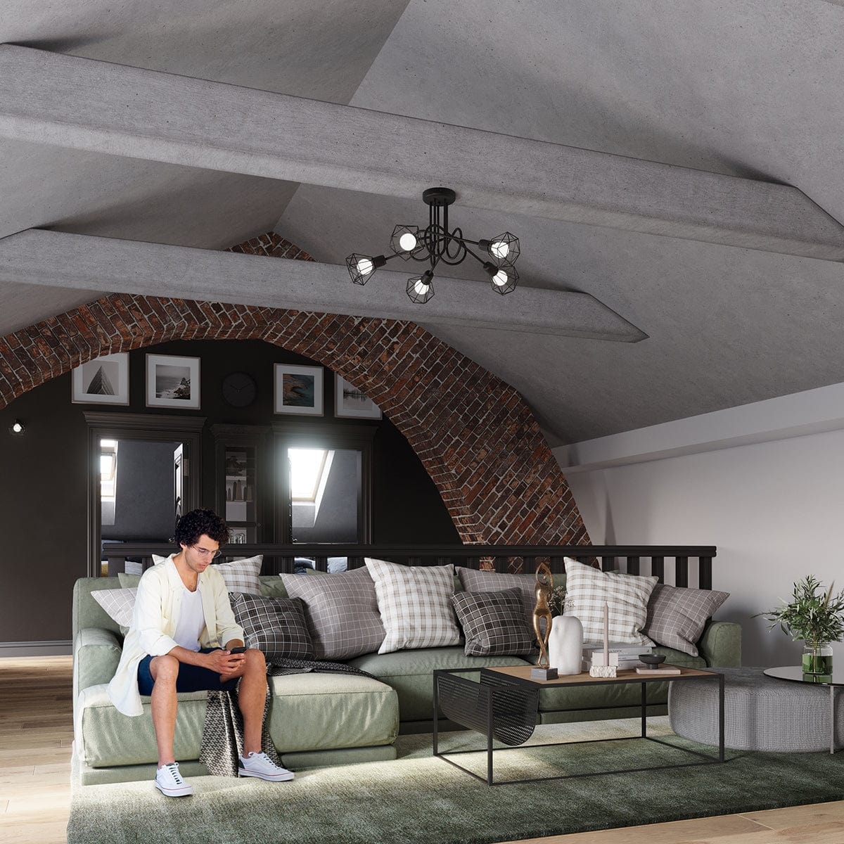 Taklamp Artemis 3 Svart - Modern Loft-Stil - Justerbar Ljusvinkel - Utbytbara Glödlampor - Hållbar Pulverlackerad Stål - Mångsidig 3-Punkts Belysning