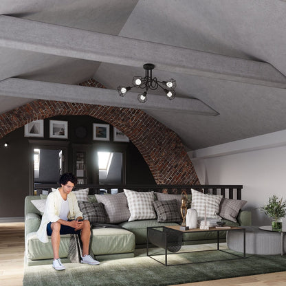 Taklamp Artemis 3 Svart - Modern Loft-Stil - Justerbar Ljusvinkel - Utbytbara Glödlampor - Hållbar Pulverlackerad Stål - Mångsidig 3-Punkts Belysning