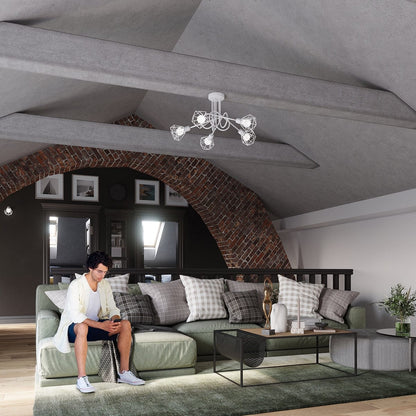 Taklampa Artemis 3 Vit - Modern Loft-Stil - Justerbar Ljusvinkel - Utbytbara Glödlampor - Hållbar Pulverlackerad Stål - Mångsidig 3-Punkts Belysning