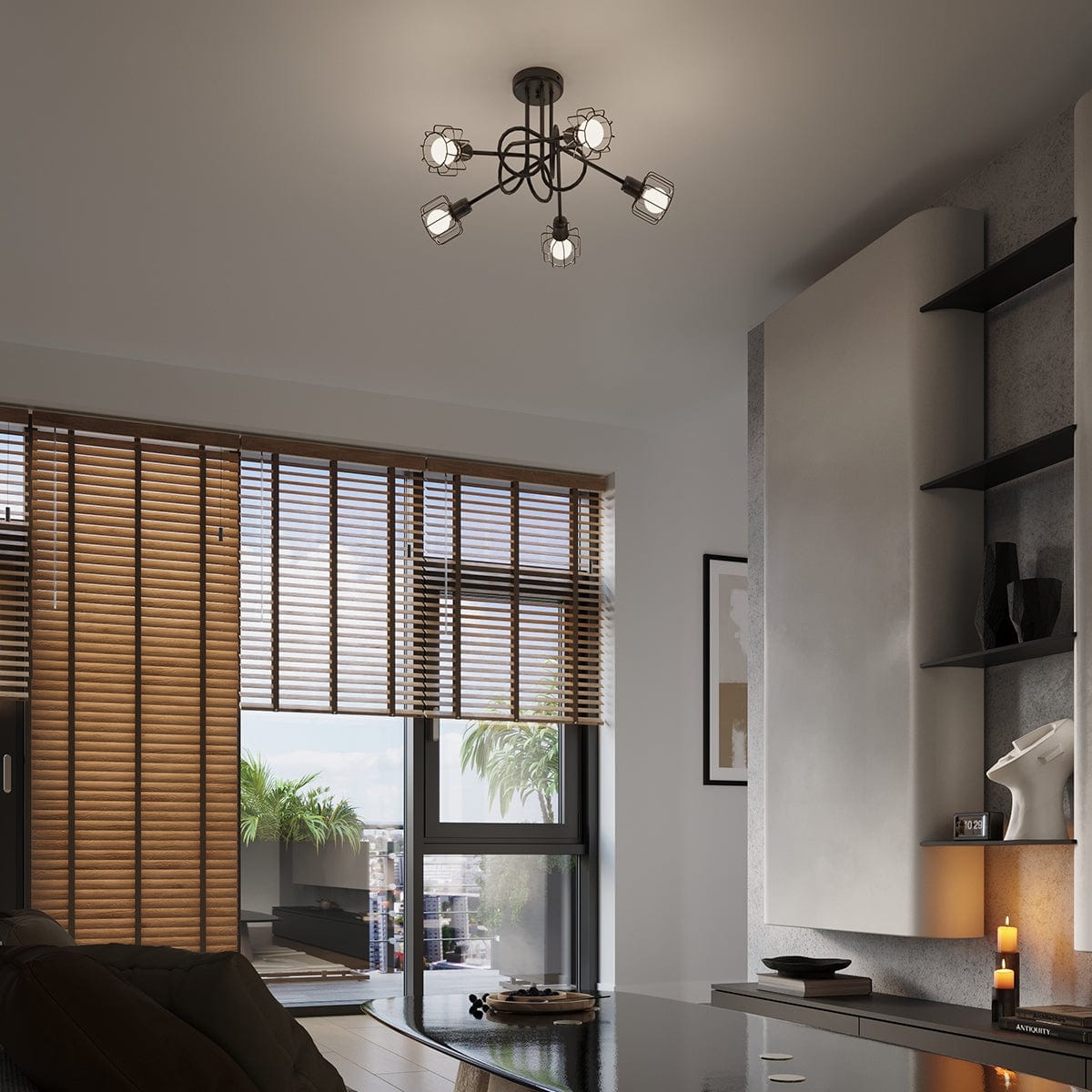 Taklampa Beluci 2 Svart - Loftstil - Justerbar ljusvinkel - Hållbar stålkonstruktion - Minimalistisk industriell design - Utbytbara E27-lampor