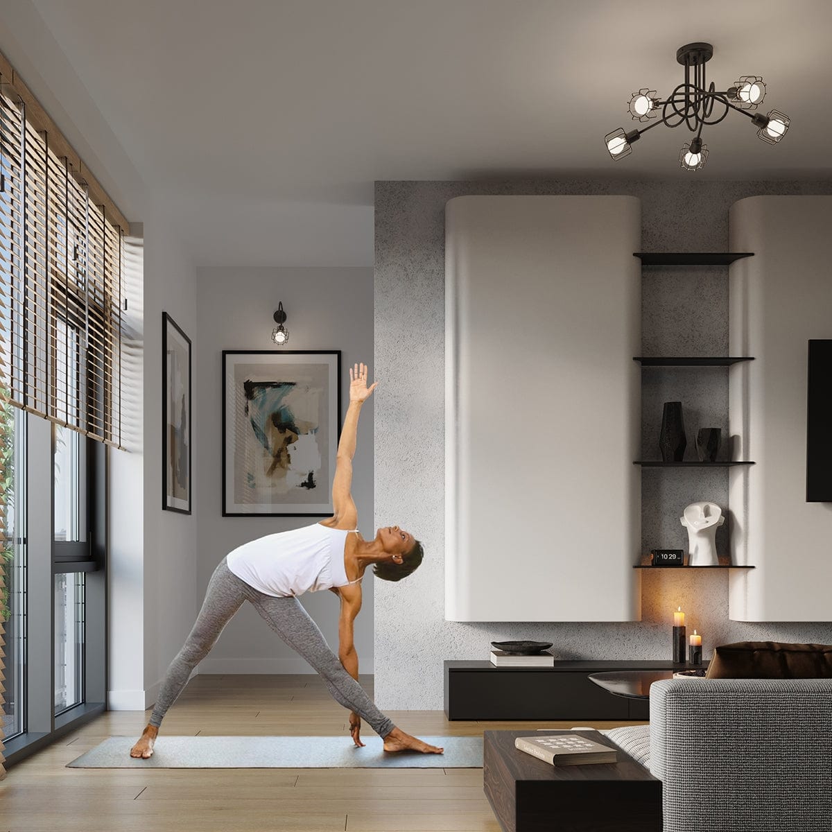 Taklampa Beluci 3 Svart - Loftstil - Justerbar Ljusvinkel - Hållbar Stålbyggnad - Industriell Minimalistisk Design - Utbytbara E27 Glödlampor