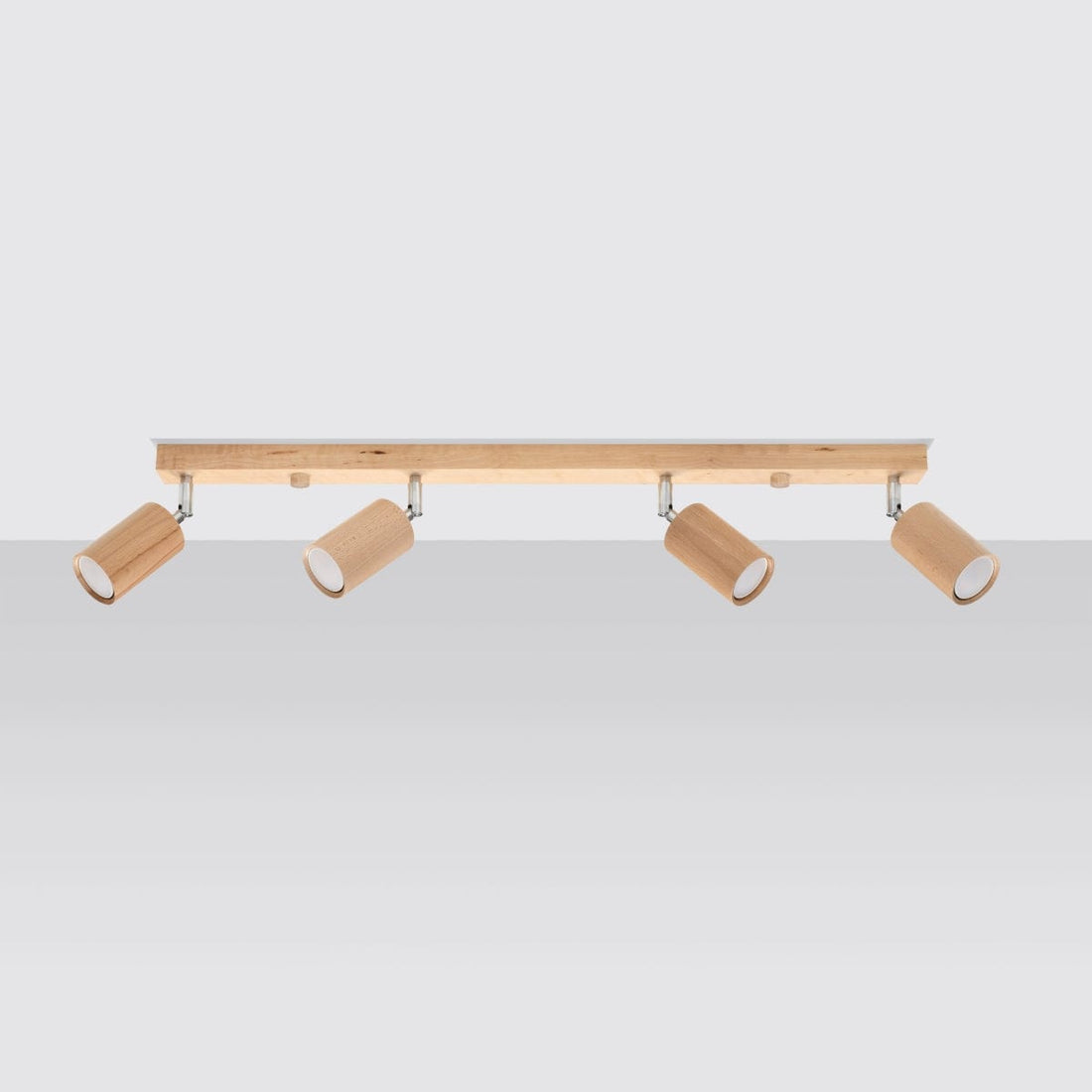 Taklampa Berg 4 Naturligt Trä - Trä Takljus - Fyra Rörliga Lampskärmar - Varm och Stilig Belysning - Kompatibel med GU10 Ljuskällor