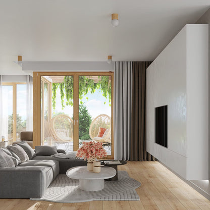 Taklampa Boomo 12 - Skandinavisk Minimalism - Design i Naturligt Trä - Varm Diffuserad Ljus - Finns i Flera Varianter - Polsk Hantverk