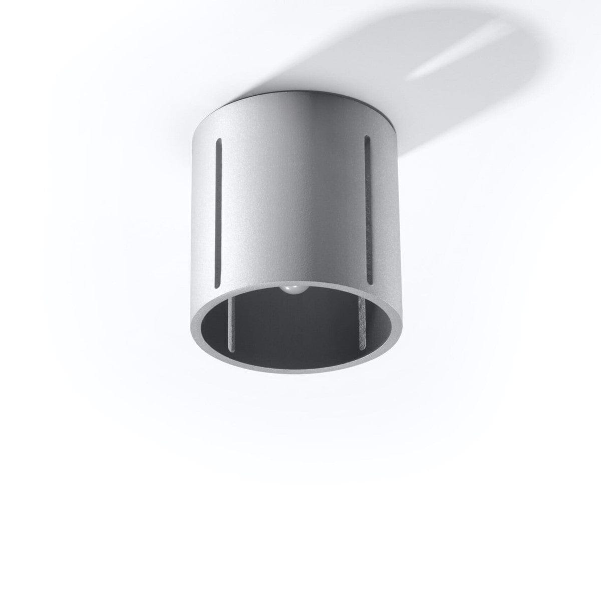 Taklampa Inez Grå - Modern Perforerad Taklampa - Aluminium - Utbytbara G9-lampor - Elegant Grå Finish - Futuristisk Ljuseffekt