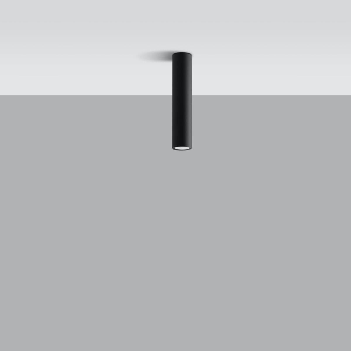 Taklampa Lagos 30 Svart - Modern Svart Taklampa - Pulverlackerad Stål - Utbytbara GU10 Lampor - Elegant Cylindrisk Design