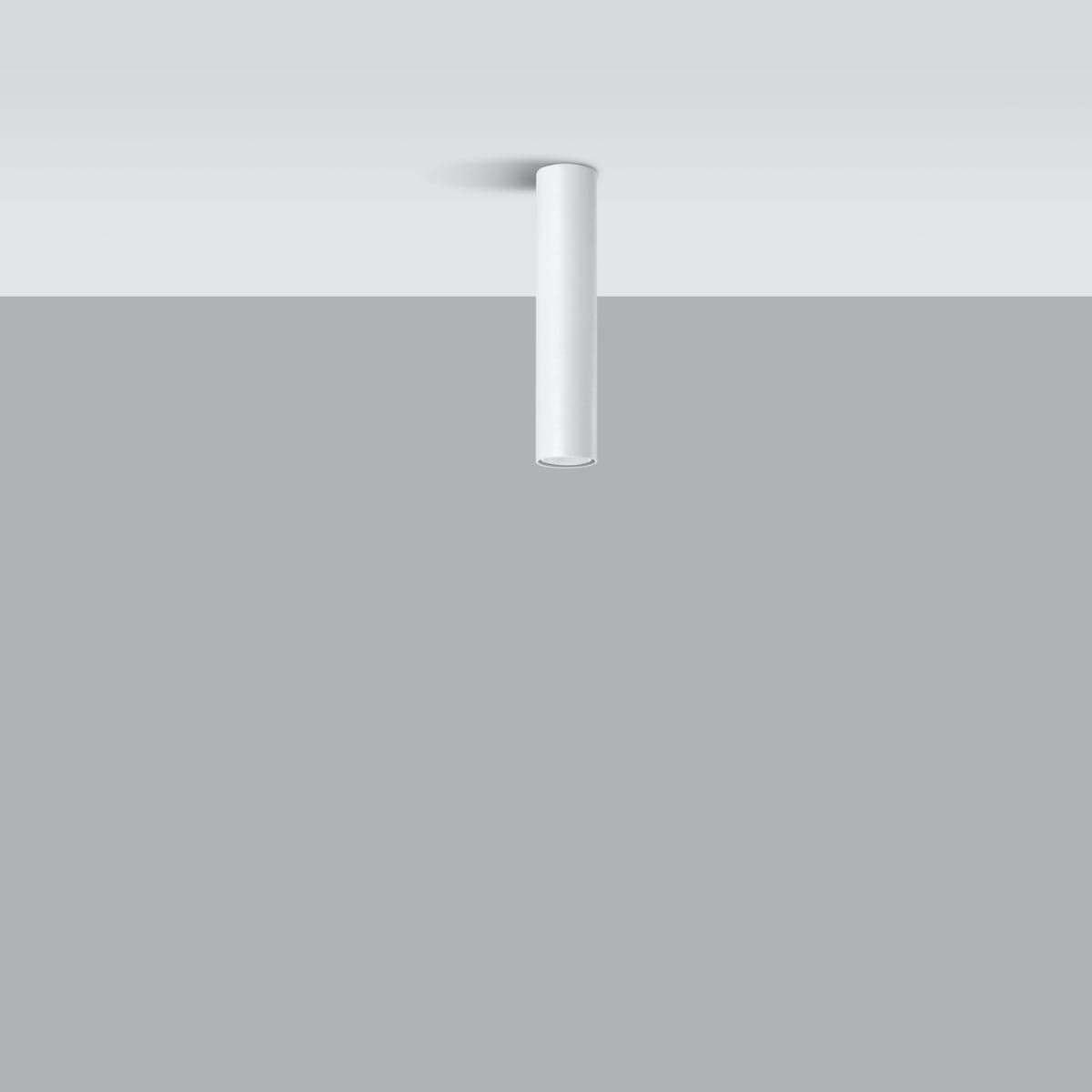 Taklampa Lagos 30 Vit - Modern Vit Taklampa - Pulverlackerad Stål - Utbytbara GU10 Ljuskällor - Elegant Cylindrisk Design