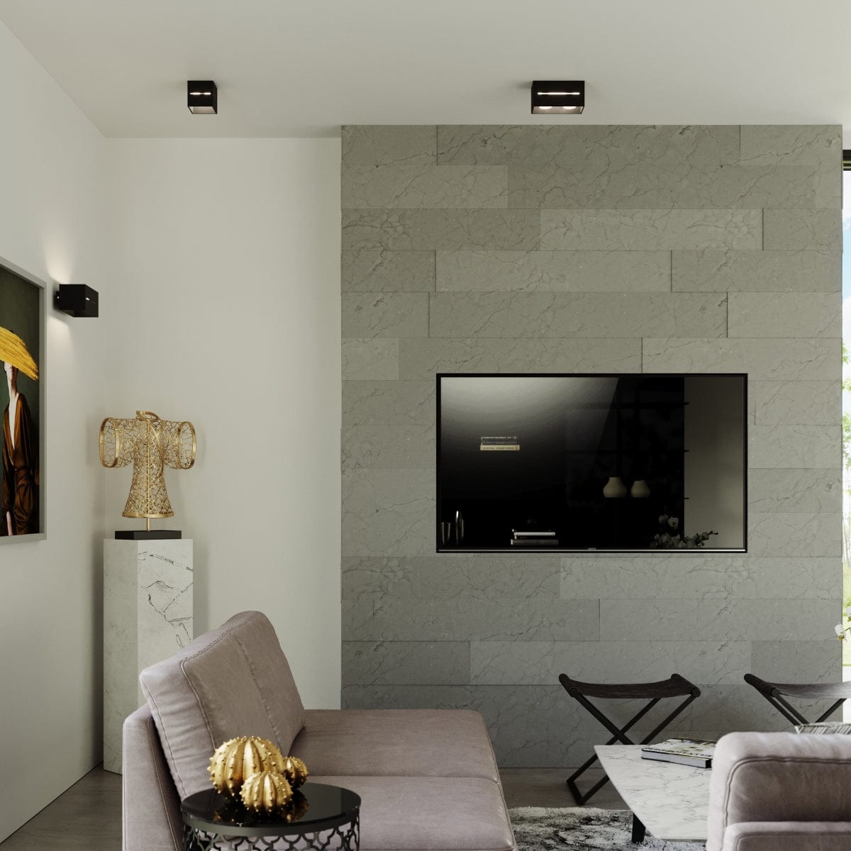 Taklampa Lobo 2 Svart - Modern svart taklampa med perforering - Aluminium Material - Utbytbara G9-lampor - Futuristisk design