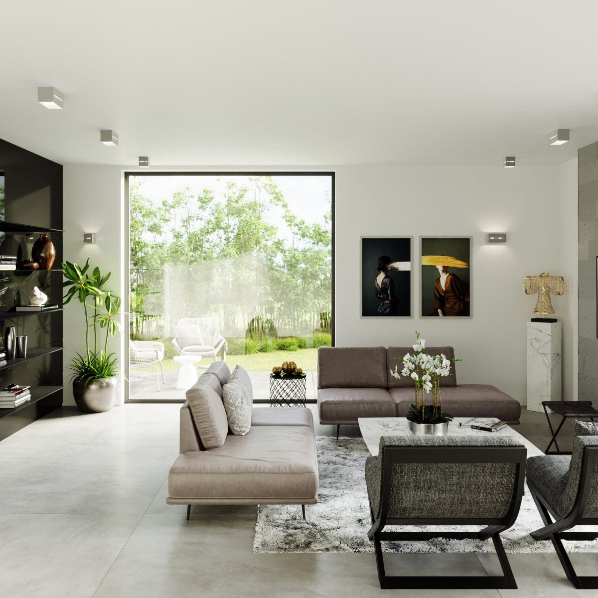 Taklamp Lobo 2 Grå - Modern Grå Taklampa med Perforering - Aluminiummaterial - Utbytbara G9 Glödlampor - Futuristisk Design