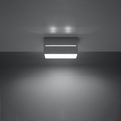 Taklamp Lobo 2 Grå - Modern Grå Taklampa med Perforering - Aluminiummaterial - Utbytbara G9 Glödlampor - Futuristisk Design