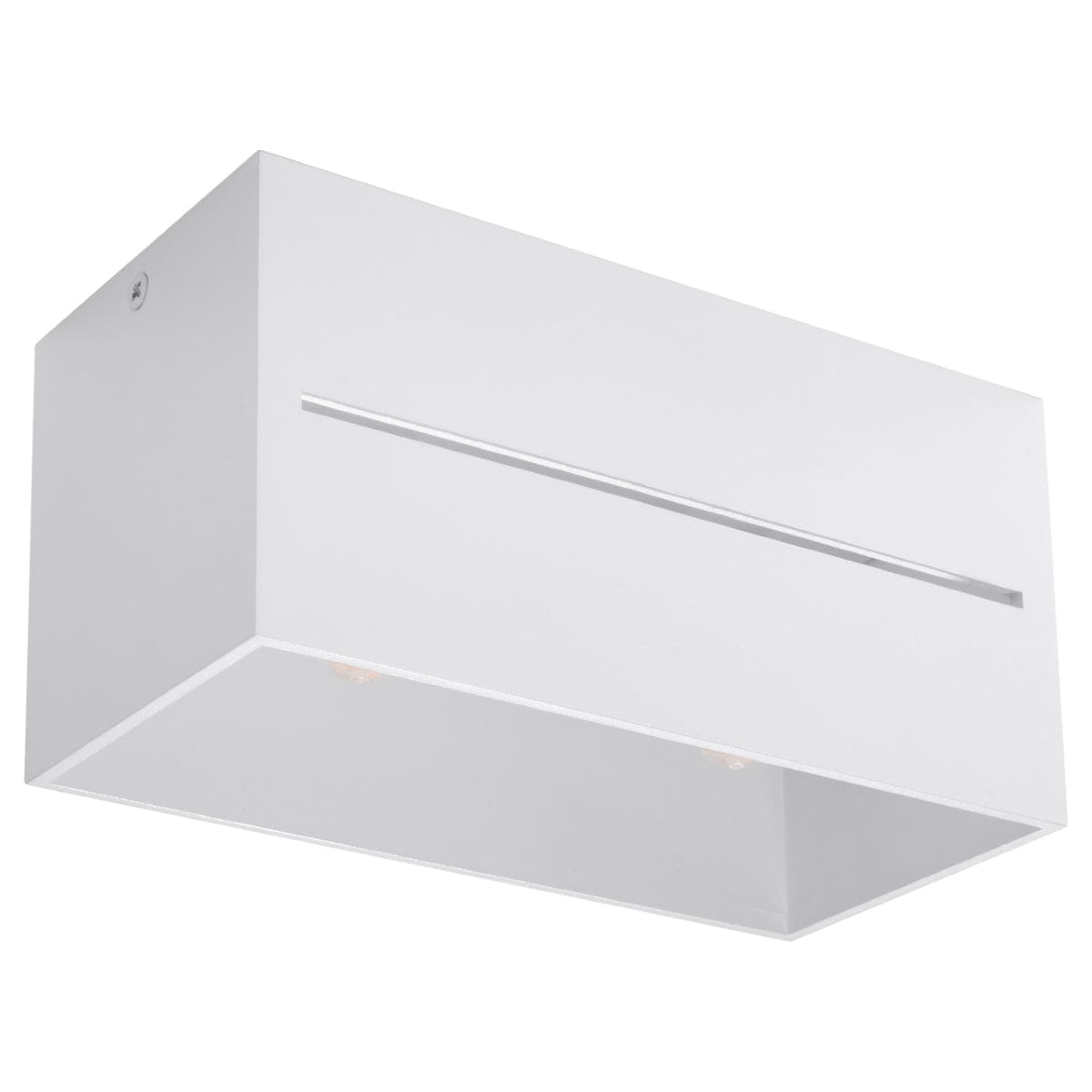 Taklampa Lobo 2 Vit - Modern vit taklampa med perforering - Aluminium material - Utbytbara G9-lampor - Futuristisk design