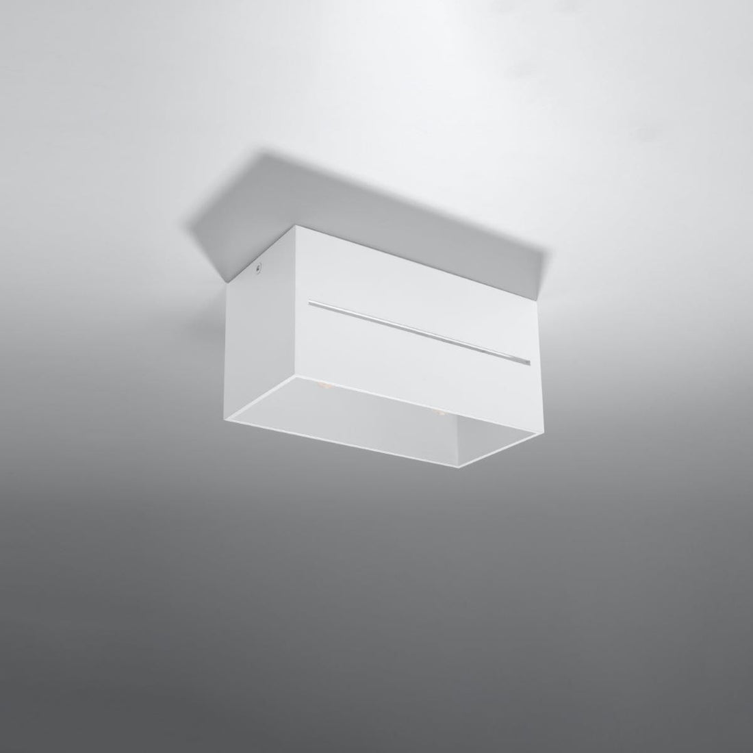 Taklampa Lobo 2 Vit - Modern vit taklampa med perforering - Aluminium material - Utbytbara G9-lampor - Futuristisk design