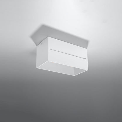 Taklampa Lobo 2 Vit - Modern vit taklampa med perforering - Aluminium material - Utbytbara G9-lampor - Futuristisk design