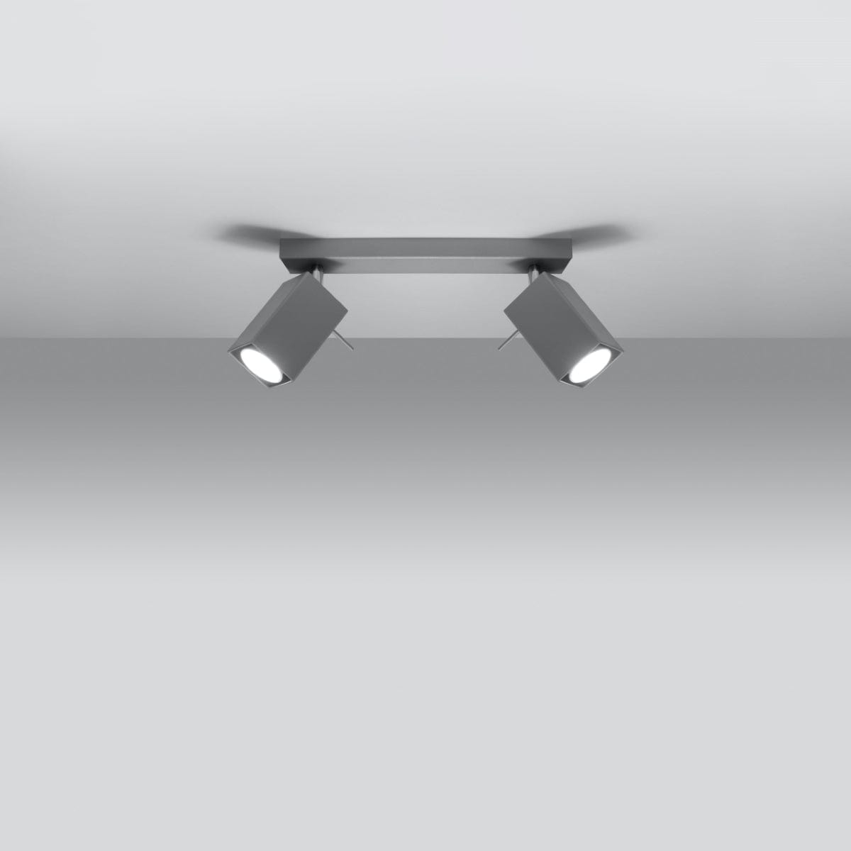 Taklampa Merida 2 Grå - Modern Justerbar Spot Taklampa - Flyttbara Skärmar - Hållbar Stål - Kompatibel med GU10 Lampor