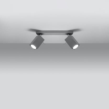 Taklampa Merida 2 Grå - Modern Justerbar Spot Taklampa - Flyttbara Skärmar - Hållbar Stål - Kompatibel med GU10 Lampor