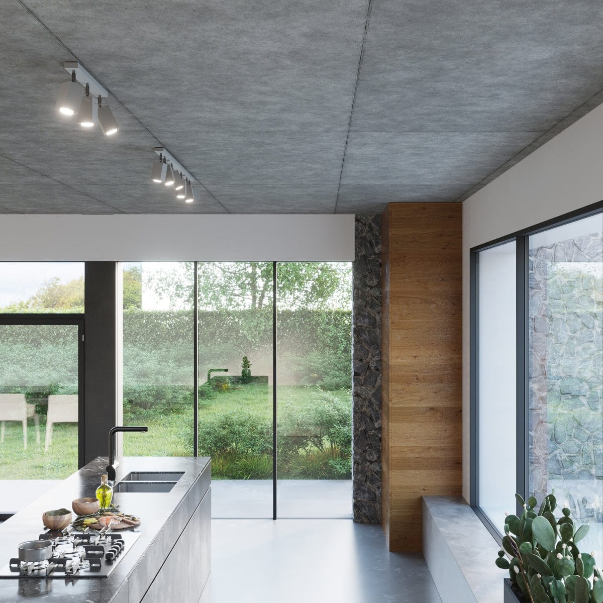 Taklampa Merida 4 Grå - Modern Justerbar Spot Taklampa - 4 Rörliga Skärmar - Hållbart Stål - Kompatibel med GU10 Glödlampor