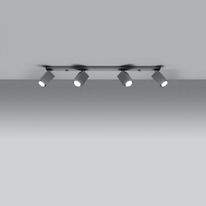 Taklampa Merida 4 L Grå - Modern Spotlight Taklampa - 4 Justerbara Skärmar - Hållbar Stål Design - GU10 Lampa Kompatibel