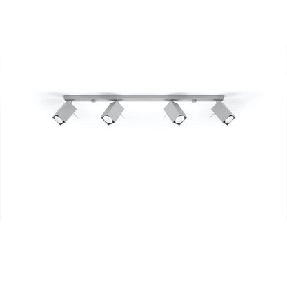 Taklampa Merida 4 L Grå - Modern Spotlight Taklampa - 4 Justerbara Skärmar - Hållbar Stål Design - GU10 Lampa Kompatibel