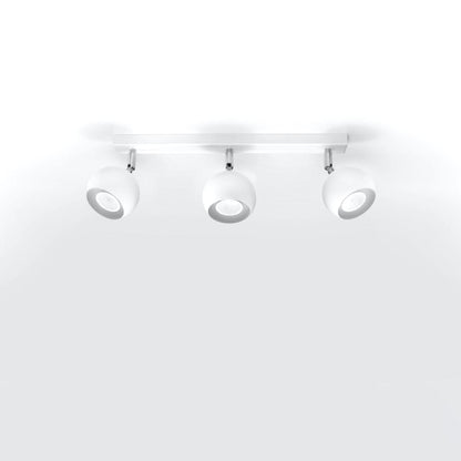 Taklampa Oculare 3 Vit - Modern Spot Taklampa - 3 Justerbara Skärmar - Sferisk Design - Hållbar Bål - GU10 Glödlampa Kompatibel