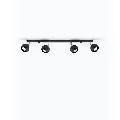 Taklampa Oculare 4 L Svart - Modern Spot Takljus - 4 Justerbara Skärmar - Sfärisk Design - Hållbar Stål - GU10 Lampa Kompatibel