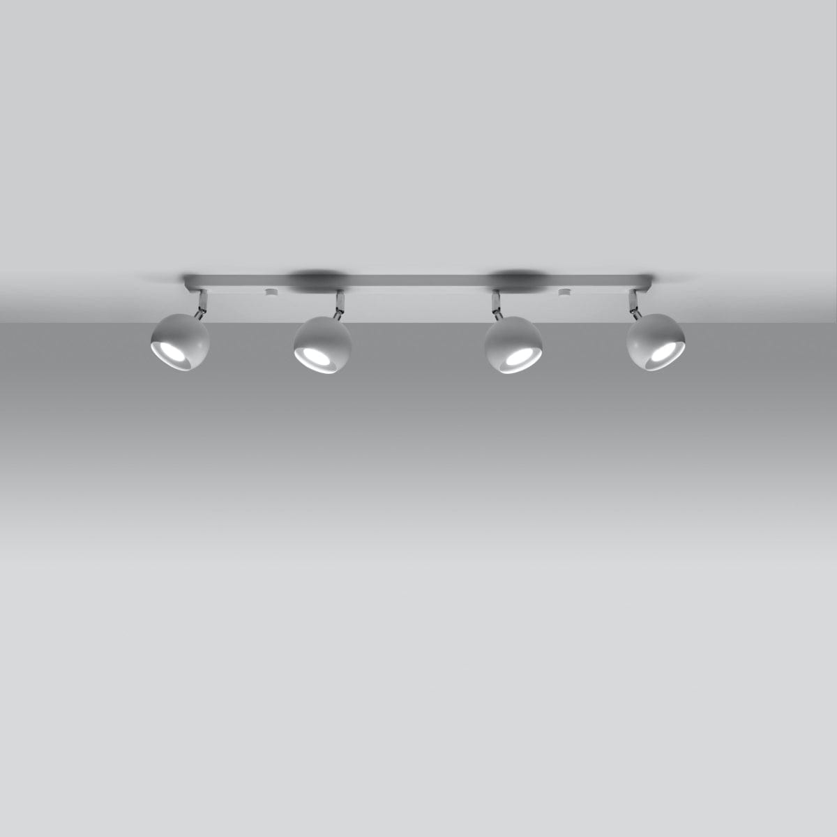 Taklampa Oculare 4 L Vit - Modern Spot Taklampa - 4 Justerbara Skärmar - Sferisk Design - Hållbart Stål - GU10 Lampa Kompatibel
