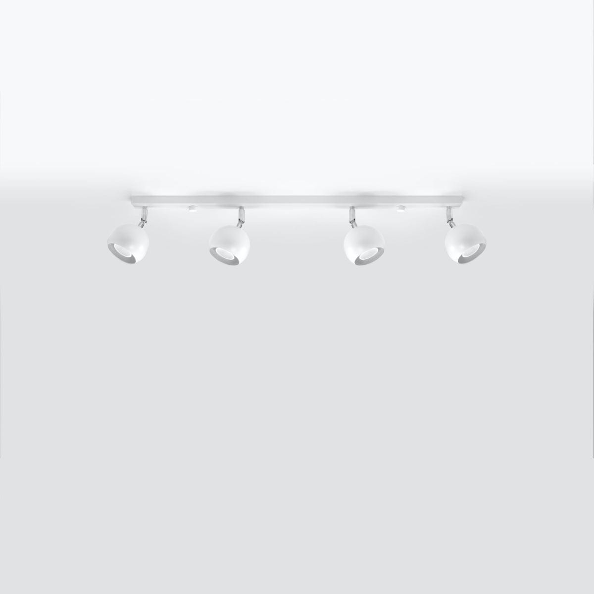 Taklampa Oculare 4 L Vit - Modern Spot Taklampa - 4 Justerbara Skärmar - Sferisk Design - Hållbart Stål - GU10 Lampa Kompatibel