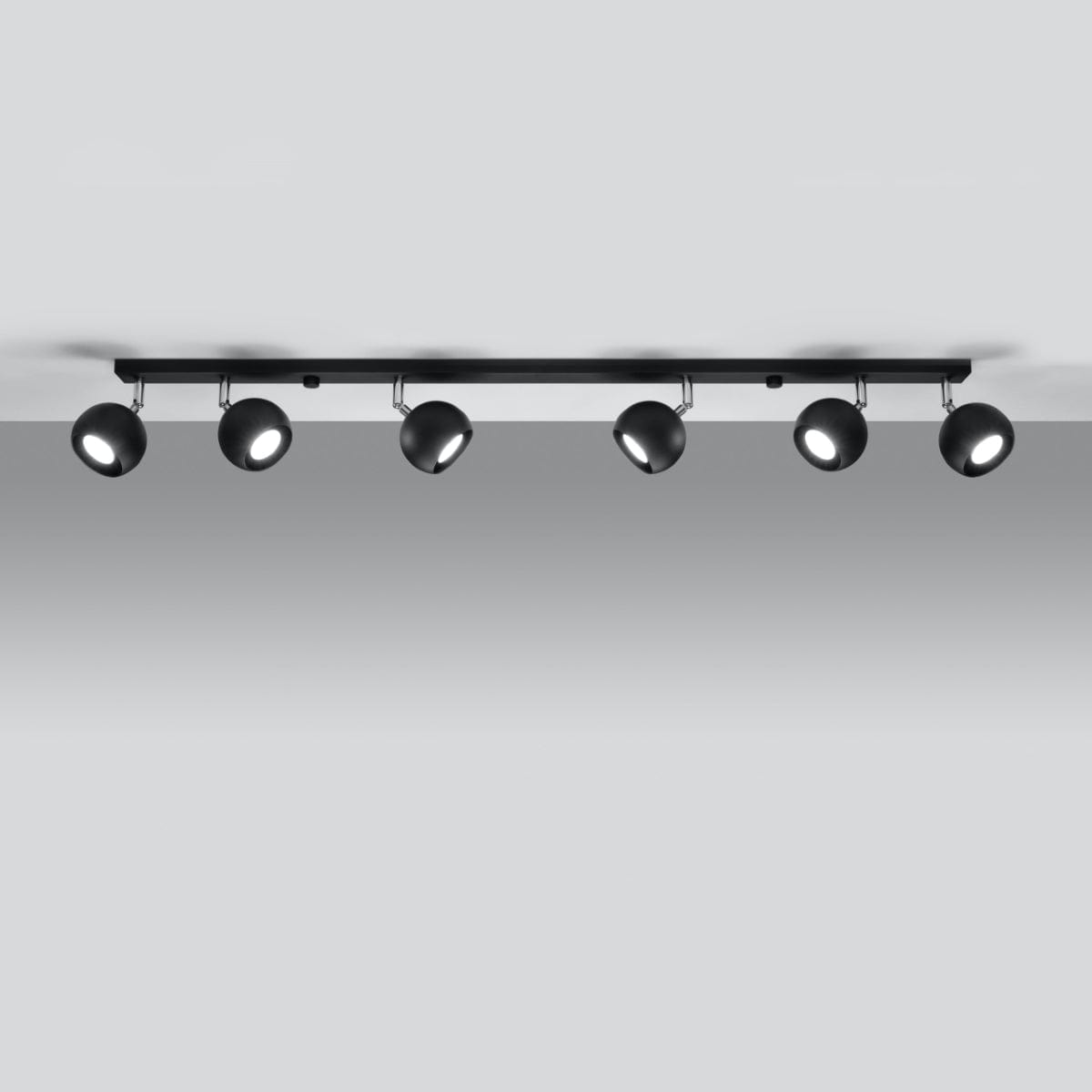 Taklamp Oculare 6 L Svart - Modern Spot Taklampa - Justerbar Multidirektionell Belysning