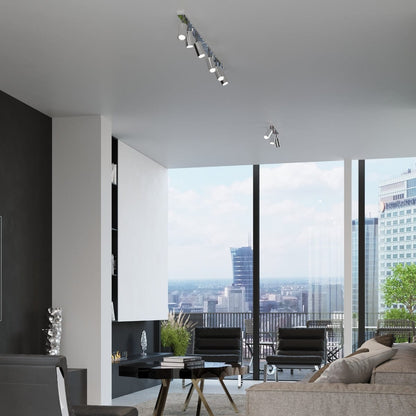 Taklampa Ring 3 Krom - 3-Skärmad Takbelysningsarmatur - Justerbara Armar - Hållbar Stål - Utbytbara GU10 Glödlampor - Flexibel Belysning