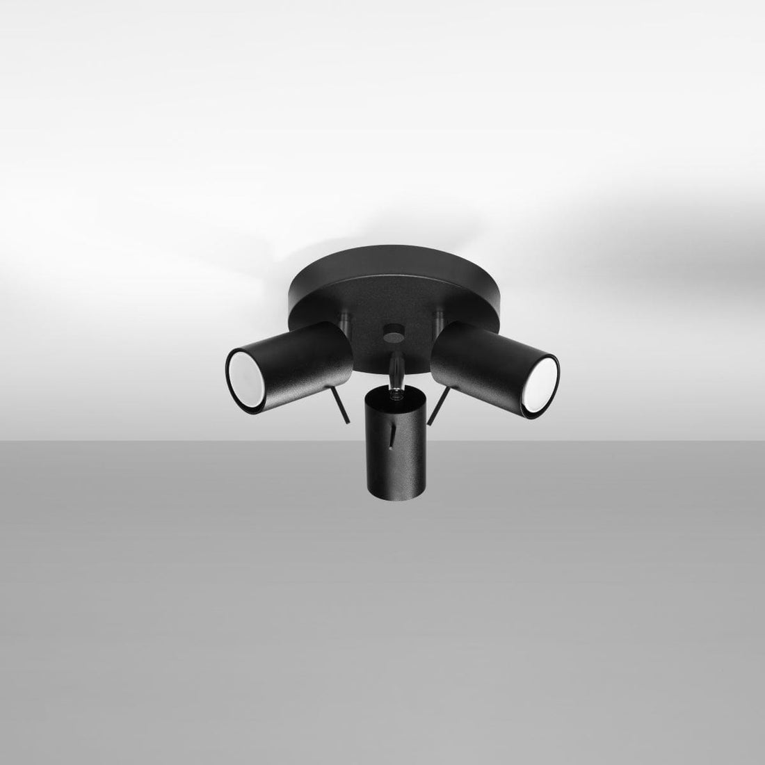 Taklampa Ring 3 P Svart - 3-skärm Taklampa - Justerbara Armar - Lätt Installation - Hållbart Stål - Utbytbara GU10 Lampor